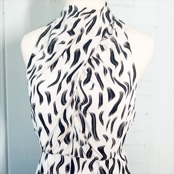 Joie Sleeveless Silk Toulouse Jumpsuit Size 2 Small Porcelain White Black - Picture 13 of 15
